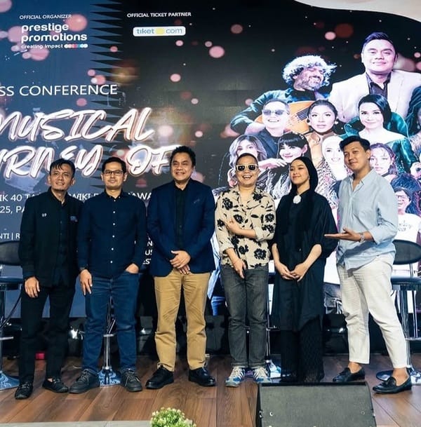 Jumpa pers Konser The Musical Journey Of Dwiki Dharmawan di Parle Senayan Park, Jakarta, Rabu (16/7/2025). (Foto - @prestige promotions)
