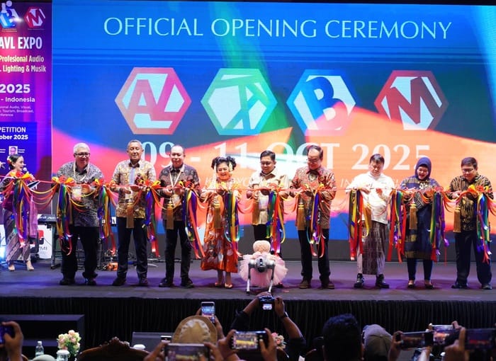 Pembukaan pameran PRO AVL Indonesia 2025 di Jakarta International Expo (JIExpo) Kemayoran, Kamis (9/10/2025). (Foto - Krista Exhibitions)