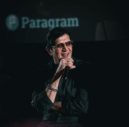 Produser Shanker R.S saat jumpa pers film Maju Serem Mundur Horor di XXI Epicentrum,Kuningan, Jakarta Selatan, Kamis (23/10/2025). (Foto - Rezagrapher)