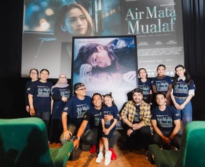 Peluncuran trailer dan poster resmi film Air Mata Mualaf di XXI Plaza Senayan, Jakarta, Senin (27/10/2025).