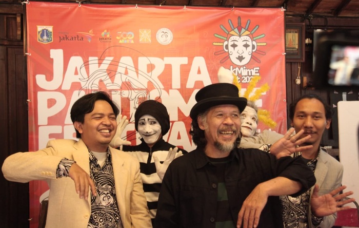 Septian Dwi Cahyo di acara konferensi pers JakMime Fast 2025, (Jakarta Pantomime Festival) di Jakarta, Kamis (20/11/2025). (Foto - Didang Prajasasmita)