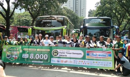 Pelepasan Mudik Bareng Indomaret 2026 di Parkir Timur Senayan, Jakarta Pusat, Rabu (18/3/2026). (Foto - Ign)