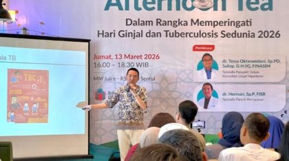 RS EMC Sentul di Bogor saat menggelar edukasi penyakit ginjal dan TBC dalam rangka memperingati World Kidney Day dan World Tuberculosis Day, Jumat (13/3/2026). (Foto - EMC)