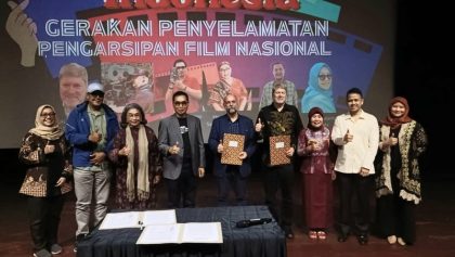 kesepahaman Gerakan Penyelamatan Pengarsipan Film Nasional di Gedung Pusat Perfilman H. Usmar Ismail, Jakarta, Kamis (16/4/2026). (Foto - Muller)