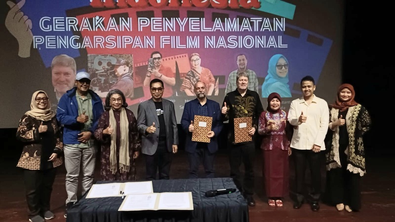 kesepahaman Gerakan Penyelamatan Pengarsipan Film Nasional di Gedung Pusat Perfilman H. Usmar Ismail, Jakarta, Kamis (16/4/2026). (Foto - Muller)