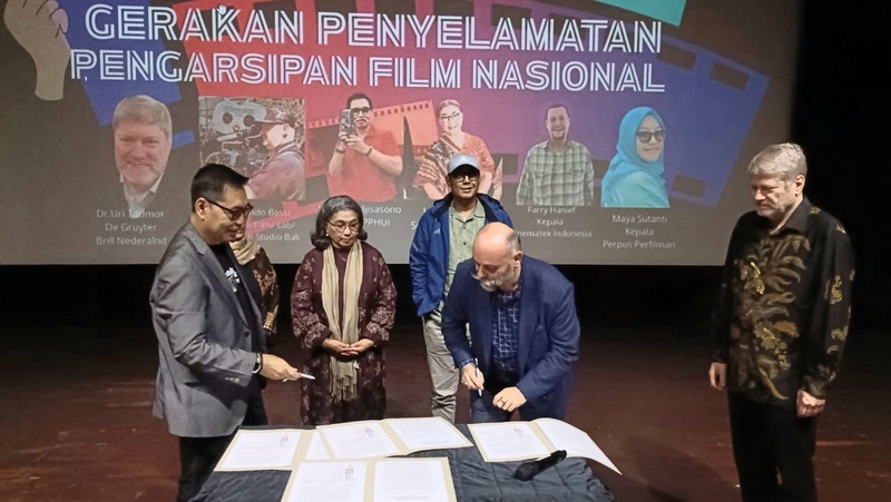 kesepahaman Gerakan Penyelamatan Pengarsipan Film Nasional di Gedung Pusat Perfilman H. Usmar Ismail, Jakarta, Kamis (16/4/2026). (Foto - Muller)